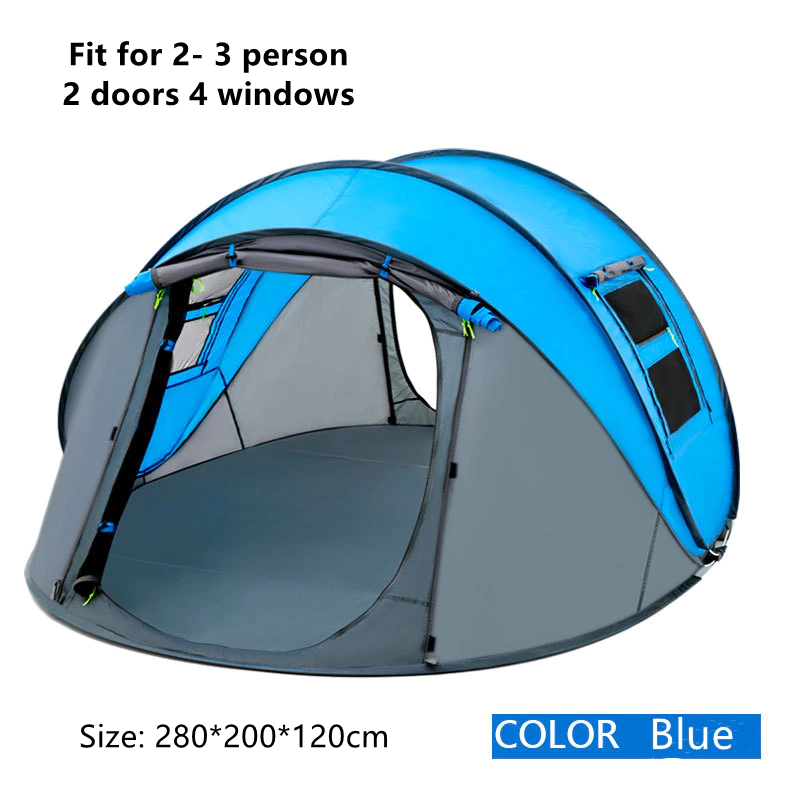 Cheap Goat Tents Outdoor Camping Tent 190T Sunscreen Double Layers Automatic Thick Waterproof Detachable Multi  use 3 4 Person Hiking Tent   